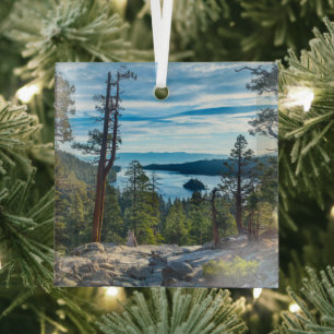 Adorno De Cristal Línea costera   Bahía Esmeralda, Lago Tahoe, Calif