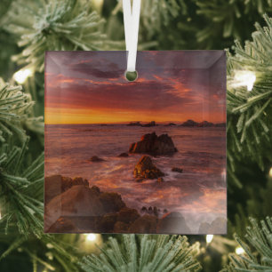 Adorno De Cristal Línea costera   Sunset Pacific Grove Carmel Califo