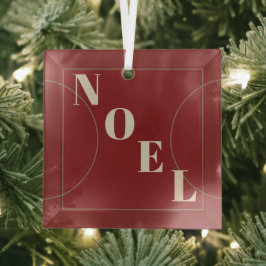 Adorno De Cristal Línea de bronce del Arco Rojo de los Navidades Clá