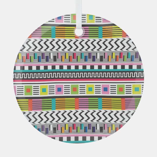 Adorno De Cristal Líneas Geométricas Brillantes: Resumen Sin Marea. (Anverso)