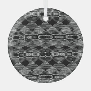Adorno De Cristal Líneas monocromáticas: diseño abstracto texturizad