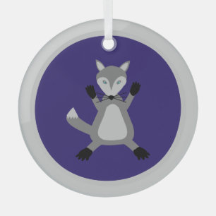 Adorno De Cristal Lobo de Halloween espeluznante y lindo