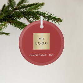 Adorno De Cristal Logo de la empresa de negocios blanca roja