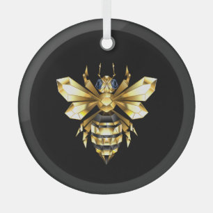 Adorno De Cristal Logotipo de Relieve metalizado dorado falso poligo