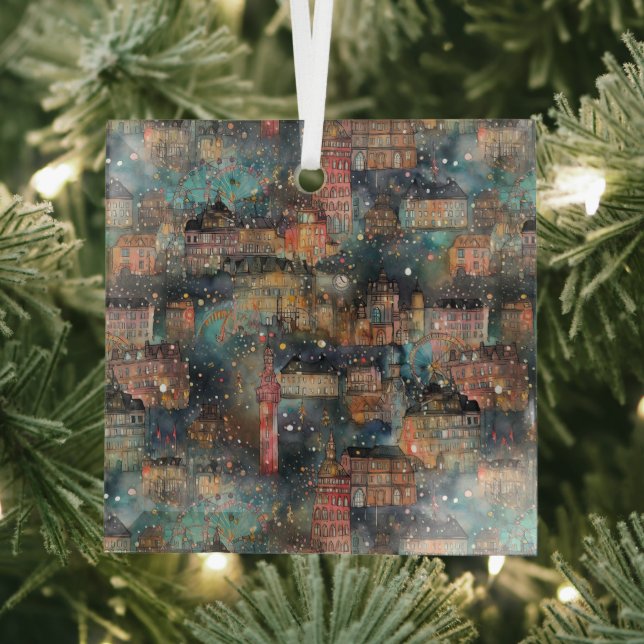 Adorno De Cristal Londres en Navidades y Año Nuevo en acuarelas (in situ)