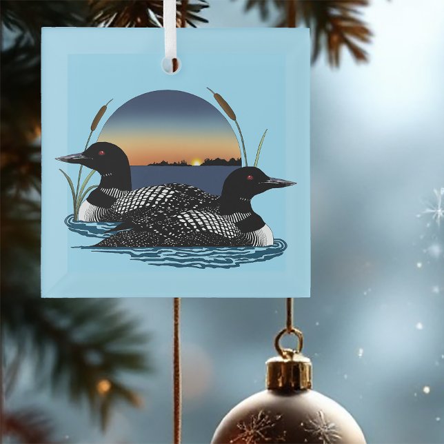 Adorno De Cristal Loon Couple Sunset Blue (Subido por el creador)