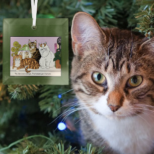 Adorno De Cristal Los Gatos Están al Cargo