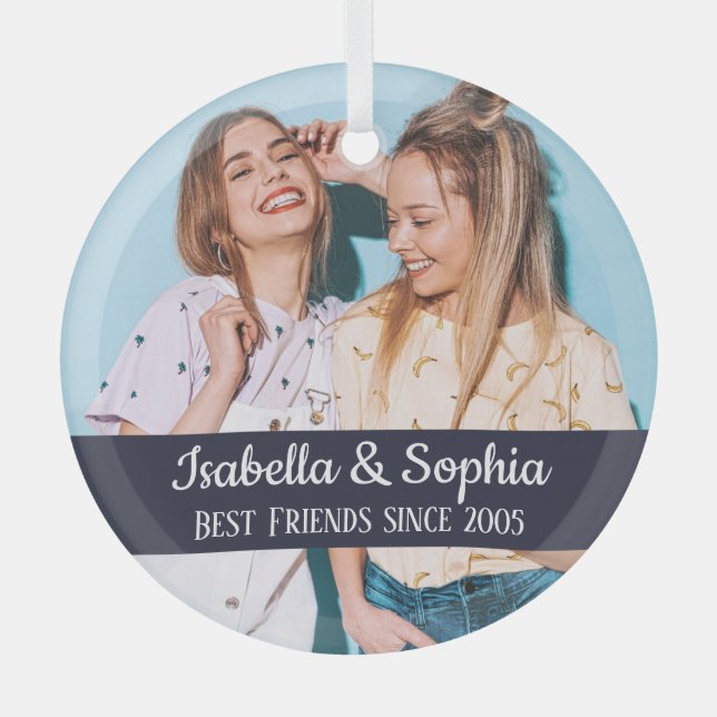 Adorno De Cristal Los mejores amigos para siempre moderna foto de BF (Anverso)