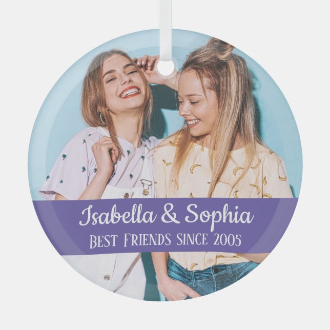 Adorno De Cristal Los mejores amigos para siempre moderna foto de BF (Anverso)