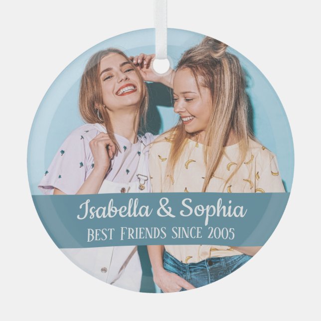 Adorno De Cristal Los mejores amigos para siempre moderna foto de BF (Anverso)