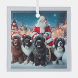 Adorno De Cristal Los Newfies de Santa María