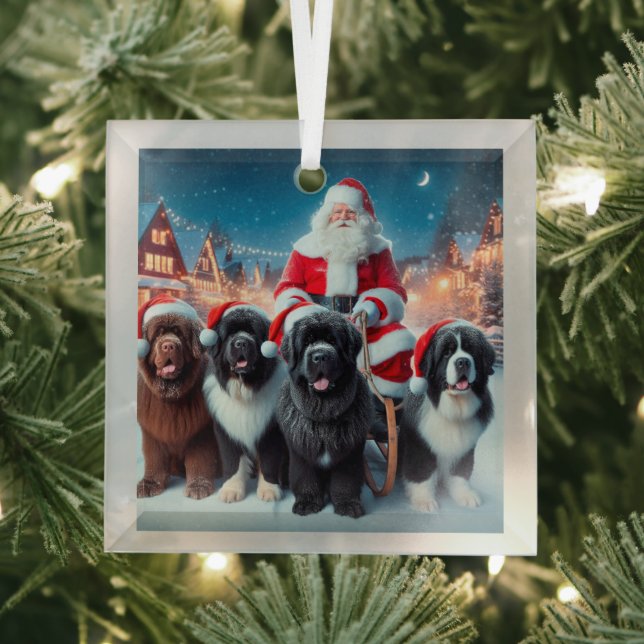 Adorno De Cristal Los Newfies de Santa María (in situ)