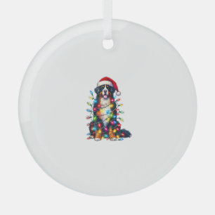 Adorno De Cristal Luces de Navidades de Bernese Mountain Dog