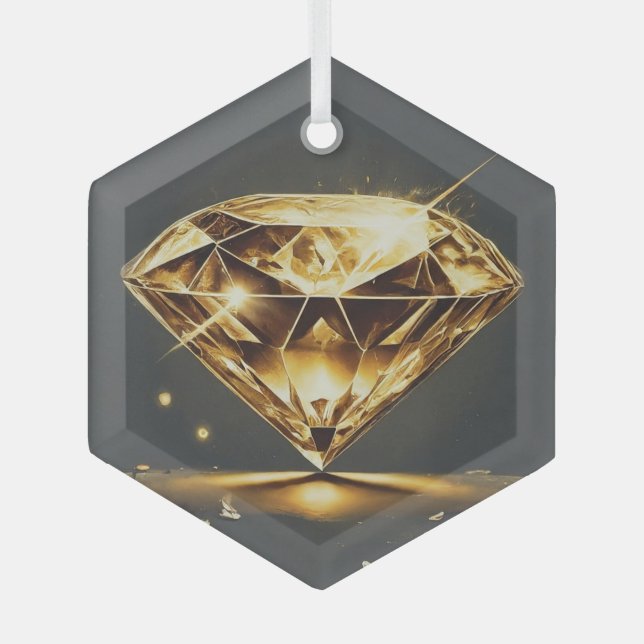 Adorno De Cristal Luz de Diamante Negro (Anverso)