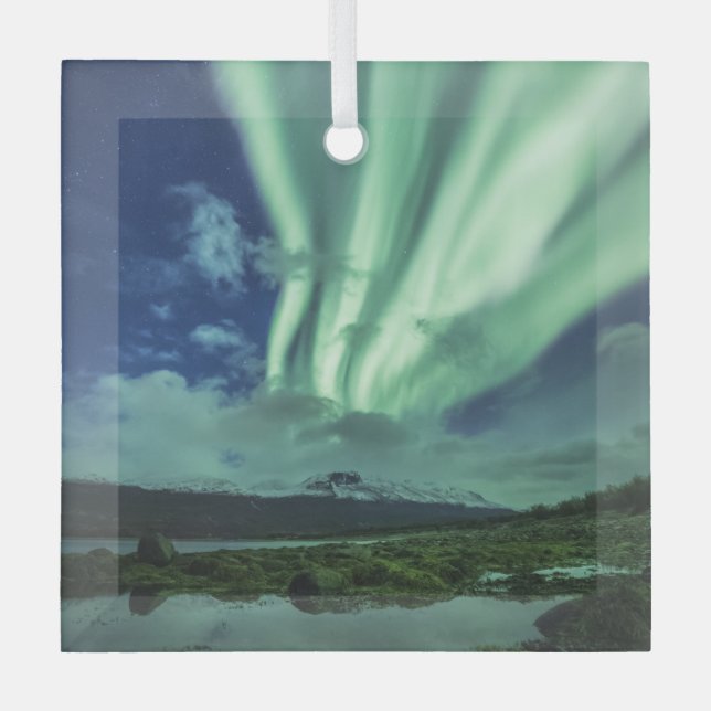 Adorno De Cristal Luz del Norte Noruega (Anverso)