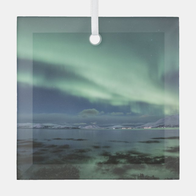 Adorno De Cristal Luz del Norte Noruega (Anverso)