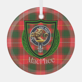 Adorno De Cristal MacPhee Scottish Clan Tartan & Crest