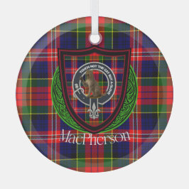 Adorno De Cristal MacPherson Scottish Clan Tartan & Crest
