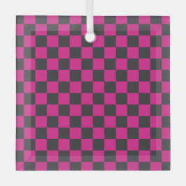 Adorno De Cristal Magenta and smoke checkerboard pattern