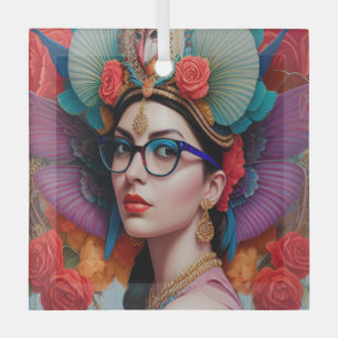 Adorno De Cristal Magnífica princesa con gafas
