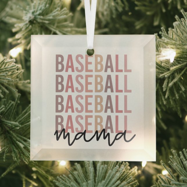 Adorno De Cristal Mama De Béisbol | Regalos de madres de béisbol (in situ)