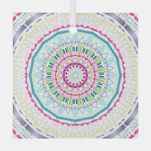 Adorno De Cristal mandala colorido