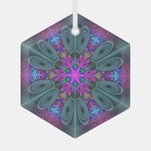 Adorno De Cristal Mandalá Colorido Arte Fractal Impactante Caleidosc