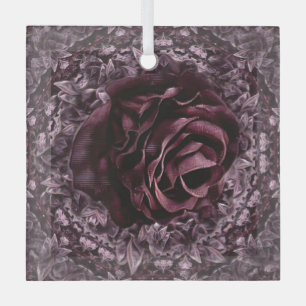 Adorno De Cristal Mandala de rosa 