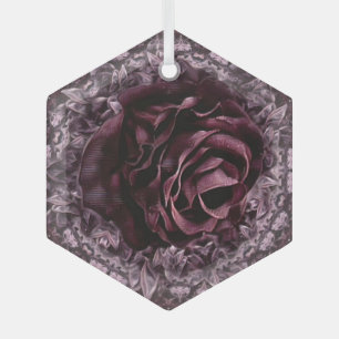 Adorno De Cristal Mandala de rosa 