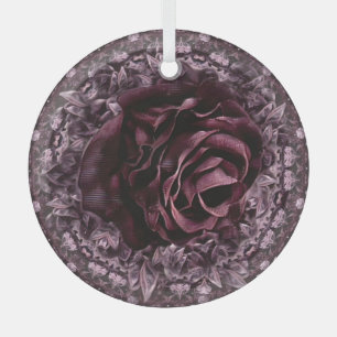 Adorno De Cristal Mandala de rosa 