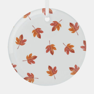 Adorno De Cristal Mano de acuarela de hojas de otoño dibujada