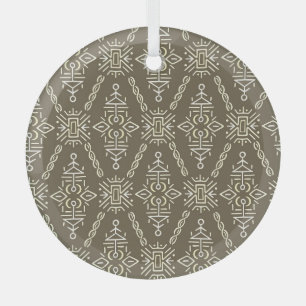Adorno De Cristal Mano étnica dibujada en mosaico boho