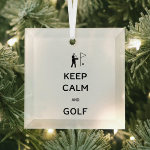 Adorno De Cristal Mantener la calma y el golf 
