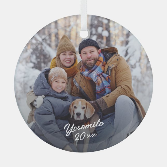 Adorno De Cristal mantenimiento de fotos de vacaciones familiares (Anverso)