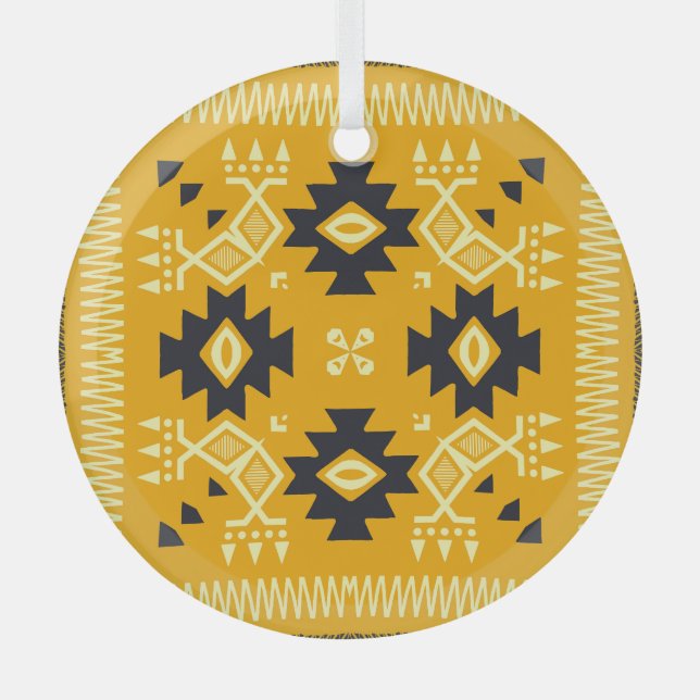 Adorno De Cristal Mantequilla cuadrada, batik floral paisley. (Anverso)