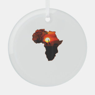 Adorno De Cristal Mapa De Camisas De África Tee Sol Sudafricano