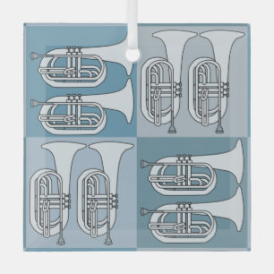 Adorno De Cristal Marchando Baritone Crosshatch
