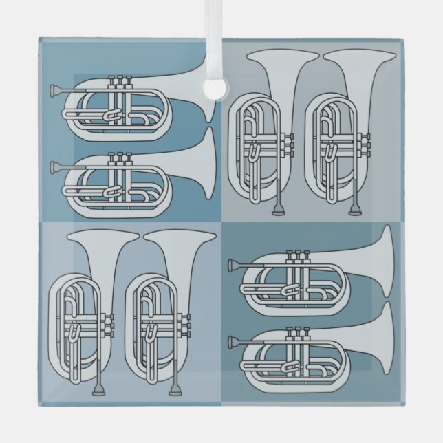 Adorno De Cristal Marchando Baritone Crosshatch (Anverso)