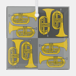 Adorno De Cristal Marchando Baritone Crosshatch