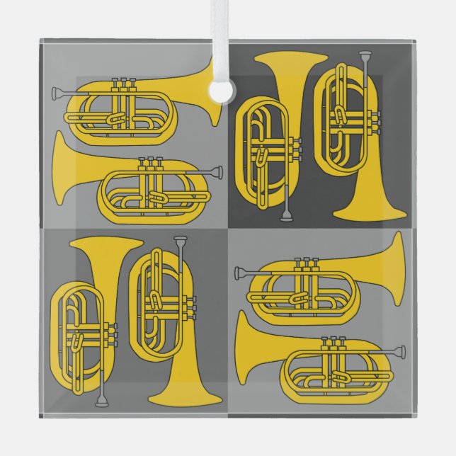 Adorno De Cristal Marchando Baritone Crosshatch (Anverso)