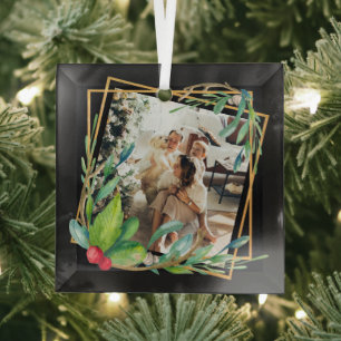 Adorno De Cristal Marco fotográfico personalizado para navidades