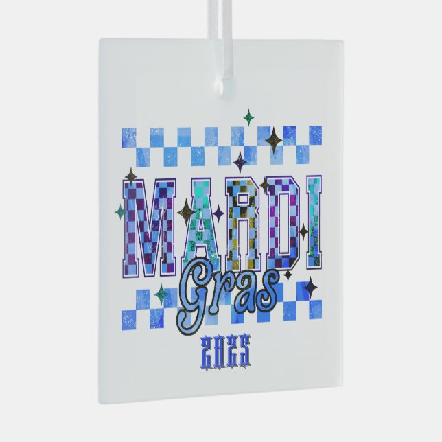 Adorno De Cristal Mardi Gras Red Black (Anverso Derecho)