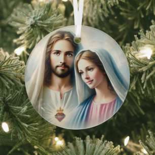 Adorno De Cristal María y Jesús