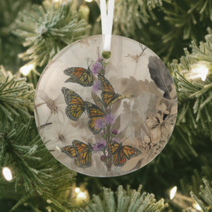 Adorno De Cristal Mariposas monarca mágicas pintadas a mano