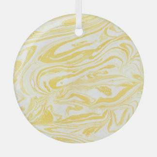 Adorno De Cristal Mármol amarillo elegante: Textura de mano