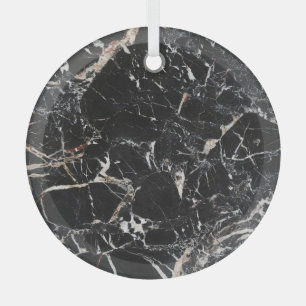 Adorno De Cristal Mármol negro: textura natural abstracta.