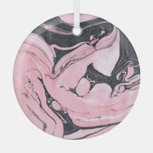 Adorno De Cristal Mármol rosa negro: arte abstracto