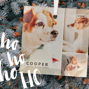 Adorno De Cristal Mascota Memorial Collage de fotos Geométrico Simpl