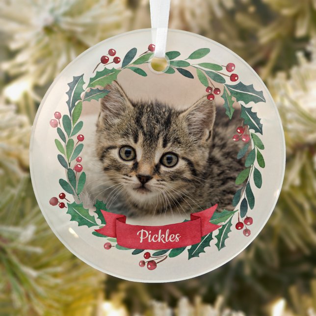 Adorno De Cristal Mascota personalizado Foto de gato Navidades de Wr (Subido por el creador)