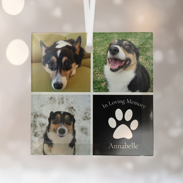 Adorno De Cristal Mascota Personalizado Navidades de Collage de foto (Subido por el creador)
